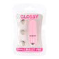 Vibrador pequeño rosa GLOSSY, con acabado brillante y compacto, diseñado para estimulación personal.