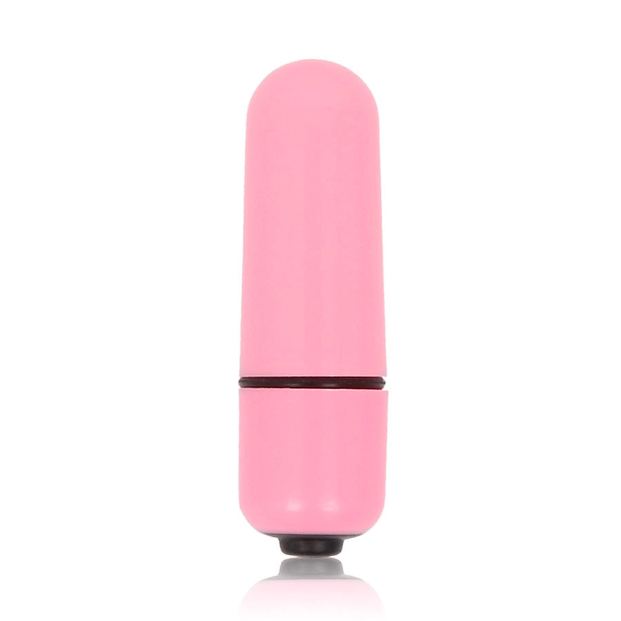 Vibrador pequeño rosa de la marca GLOSSY, con acabado brillante y diseño compacto para uso íntimo.