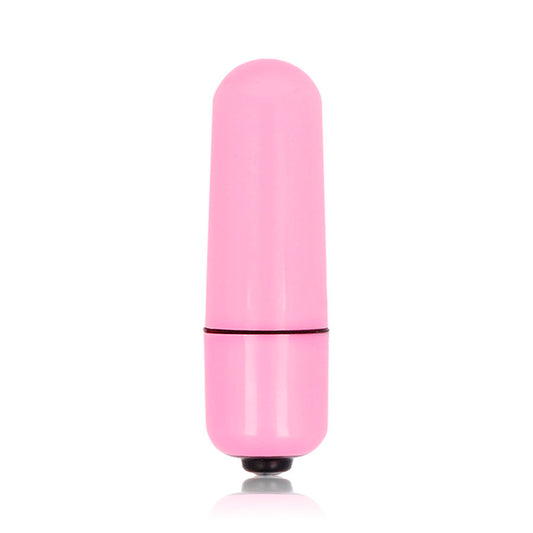 Vibrador pequeño rosa intenso de la marca GLOSSY, con acabado brillante y diseño compacto para placer personal.