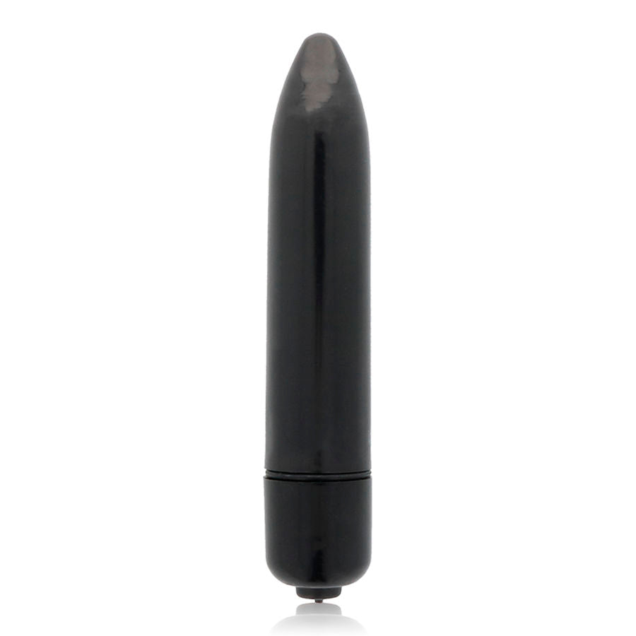 Vibrador negro delgado de la marca GLOSSY con acabado brillante y diseño elegante, ideal para uso íntimo.