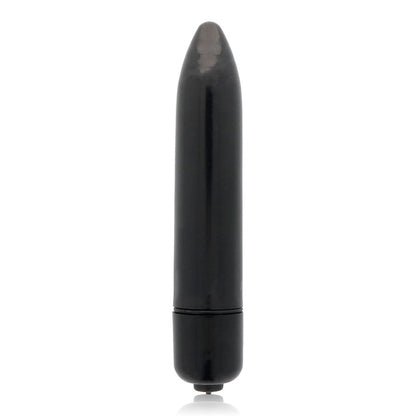 Vibrador negro delgado de la marca GLOSSY con acabado brillante y diseño elegante, ideal para uso íntimo.