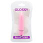 Vibrador fino de color rosa intenso de la marca Glossy, con acabado brillante y diseño elegante para placer personal.