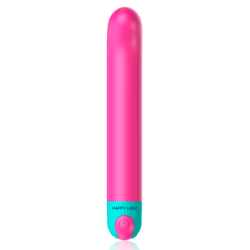 Vibrador punto G Ariel de la marca Happy Loky, diseño ergonómico y suave para placer personal, en color rosa.