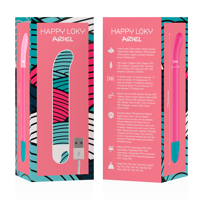 Vibrador punto G de la marca HAPPY LOKY, diseño elegante y compacto para estimulación íntima femenina.