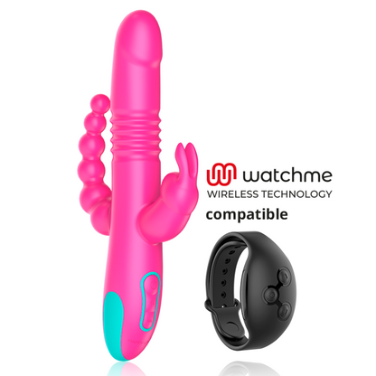 Vibrador triple estimulador HAPPY LOKY Donald, estimulación anal, punto G y clítoris, compatible con tecnología inalámbrica WatchMe.