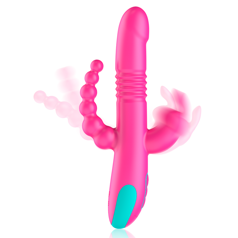 Vibrador HAPPY LOKY Donald Triple Estimulación para anal, punto G y clítoris, compatible con tecnología WatchMe Wireless.