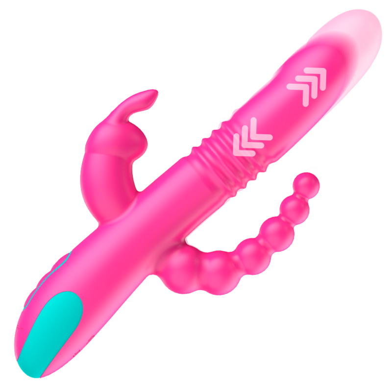 Vibrador Happy Loky Donald con estimulación anal, punto G y clítoris, compatible con tecnología inalámbrica WatchMe.
