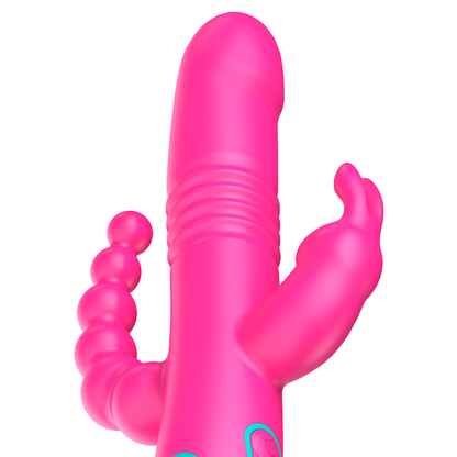 Vibrador HAPPY LOKY Donald de triple estimulación: anal, punto G y clítoris, compatible con tecnología inalámbrica WatchMe.
