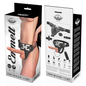 Arnés HARNESS ATTRACTION Emmett realista con vibrador de 16,5 cm y 3,7 cm, en color negro, para uso sensual y de placer.
