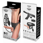 Arnés de la marca HARNESS ATTRACTION con pene hinchable de 18 cm y diámetro de 3.5 cm, diseñado para placer y comodidad.