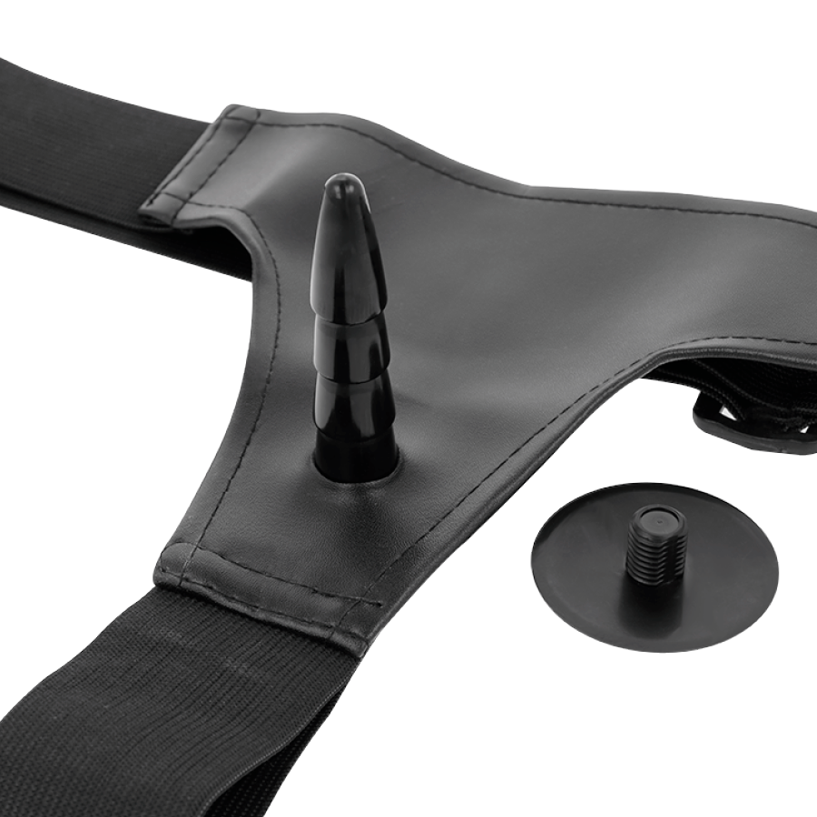 Arnés de la marca HARNESS ATTRACTION con pene hinchable de 18 cm y 3.5 cm, diseñado para uso íntimo y placer personal.