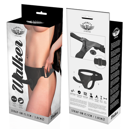 Arnés de silicona Walker G-Spot de HARNESS ATTRACTION, 15.5 cm de longitud y 3.8 cm de diámetro, para uso íntimo y placer.