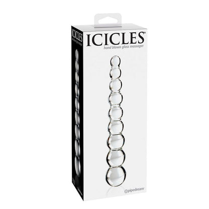 ICICLES N. 2 glass massager featuring a smooth, sleek design with a curved shape for targeted massage therapy.