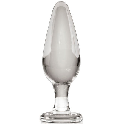 Clear glass ICICLES N. 26 massager with smooth curves, designed for sensual pleasure and relaxation.