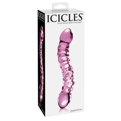 ICICLES N. 55 glass massager with a sleek design and smooth surface, showcasing its elegant curves and clarity.