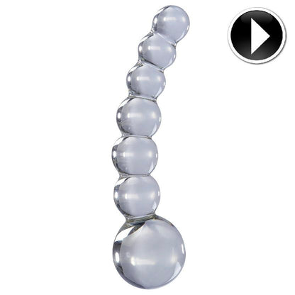 Transparent ICICLES N. 66 massager with a sleek design, showcasing its smooth contours and elegant shape.