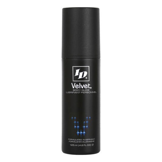 ID VELVET premium silicone lubricant in a 125 ml bottle with a sleek design and easy-to-use cap.