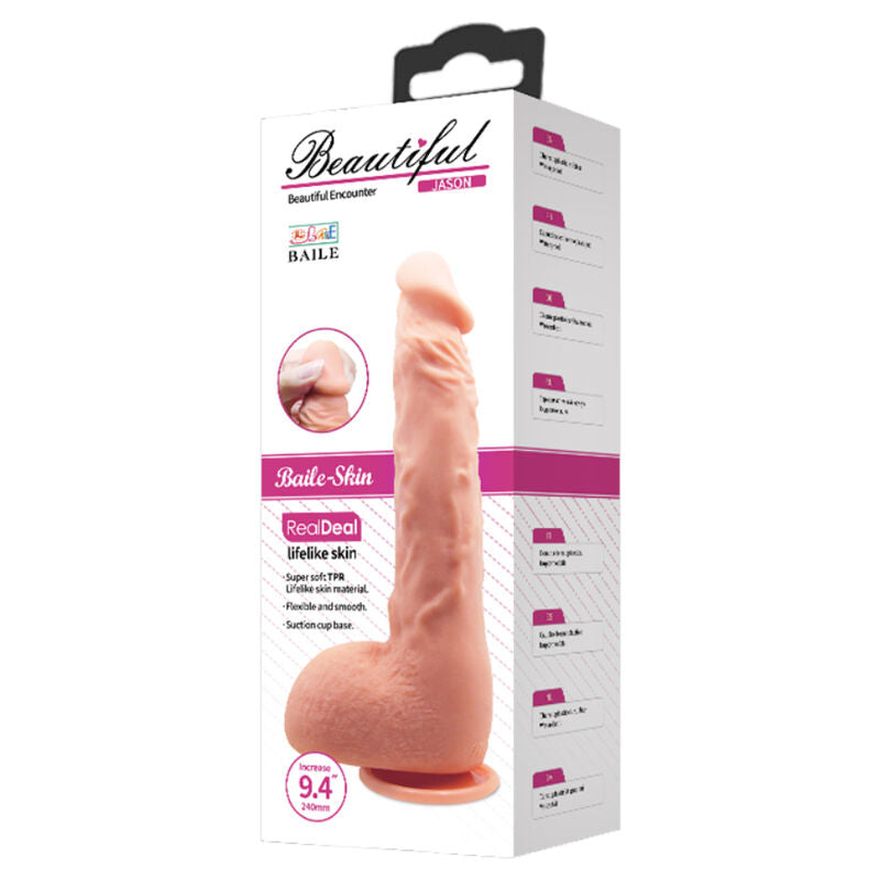 BAILE - DILDO REALÍSTICO JASON NATURAL 24 CM