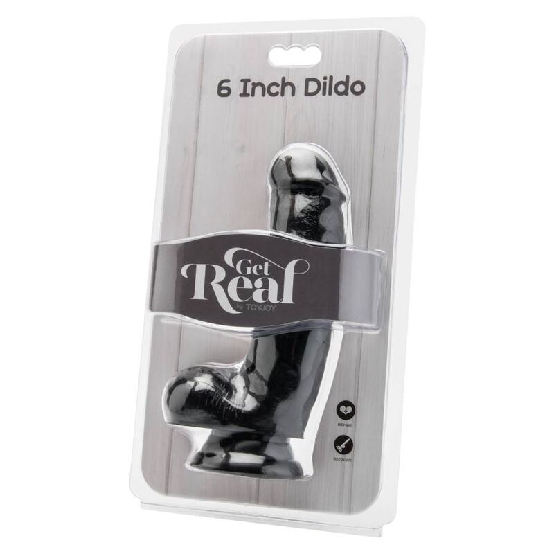GET REAL - DILDO 12 CM CON TESTÍCULOS NEGRO