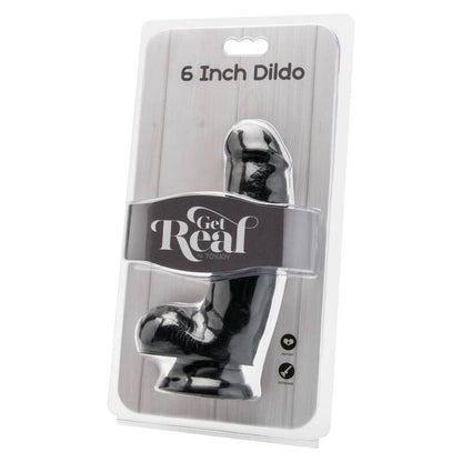 GET REAL - DILDO 12 CM CON TESTÍCULOS NEGRO