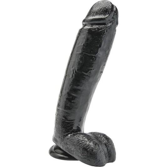 GET REAL - DILDO 25,5 CM CON TESTÍCULOS NEGRO