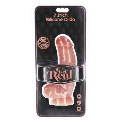 GET REAL - DILDO SILICONA 18 CM CON TESTÍCULOS NATURAL