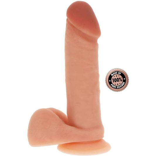 GET REAL - DILDO SILICONA 20,5 CM CON TESTÍCULOS NATURAL