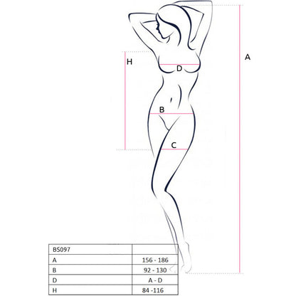 PASSION - BS097 BODYSTOCKING NEGRO TALLA ÚNICA