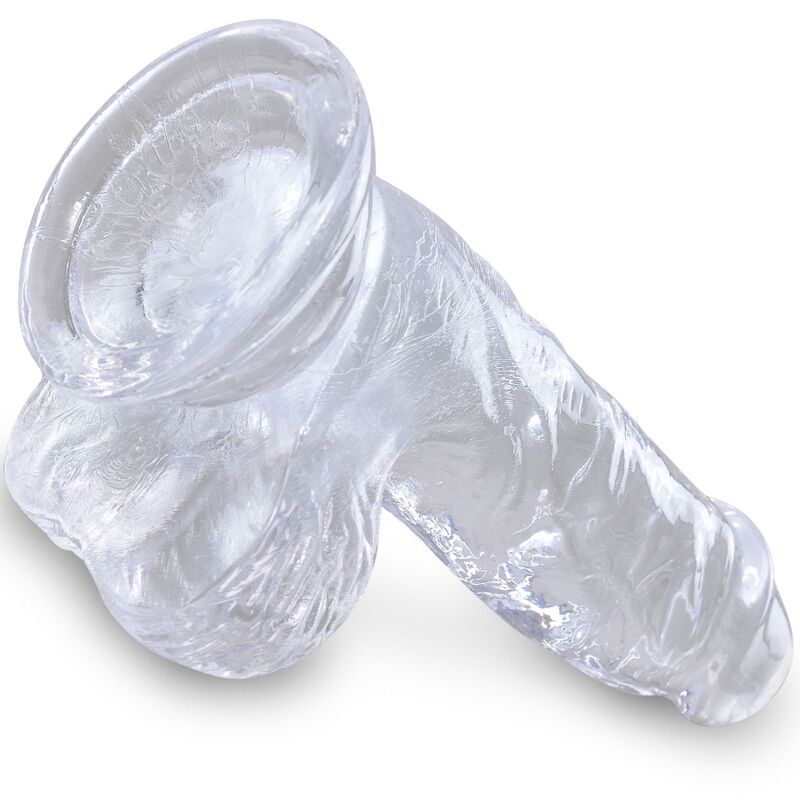 KING COCK - CLEAR PENE REALÍSTICO CON TESTÍCULOS 10.1 CM TRANSPARENTE