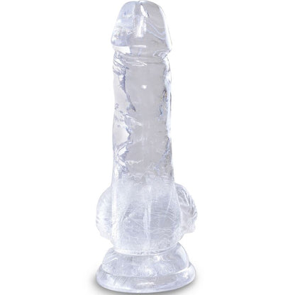 KING COCK - CLEAR PENE REALÍSTICO CON TESTÍCULOS 10.1 CM TRANSPARENTE