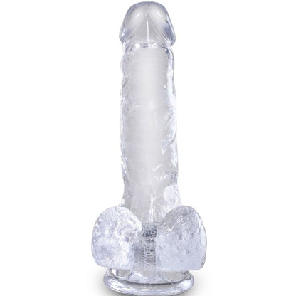 KING COCK - CLEAR PENE REALÍSTICO CON TESTÍCULOS 13.5 CM TRANSPARENTE