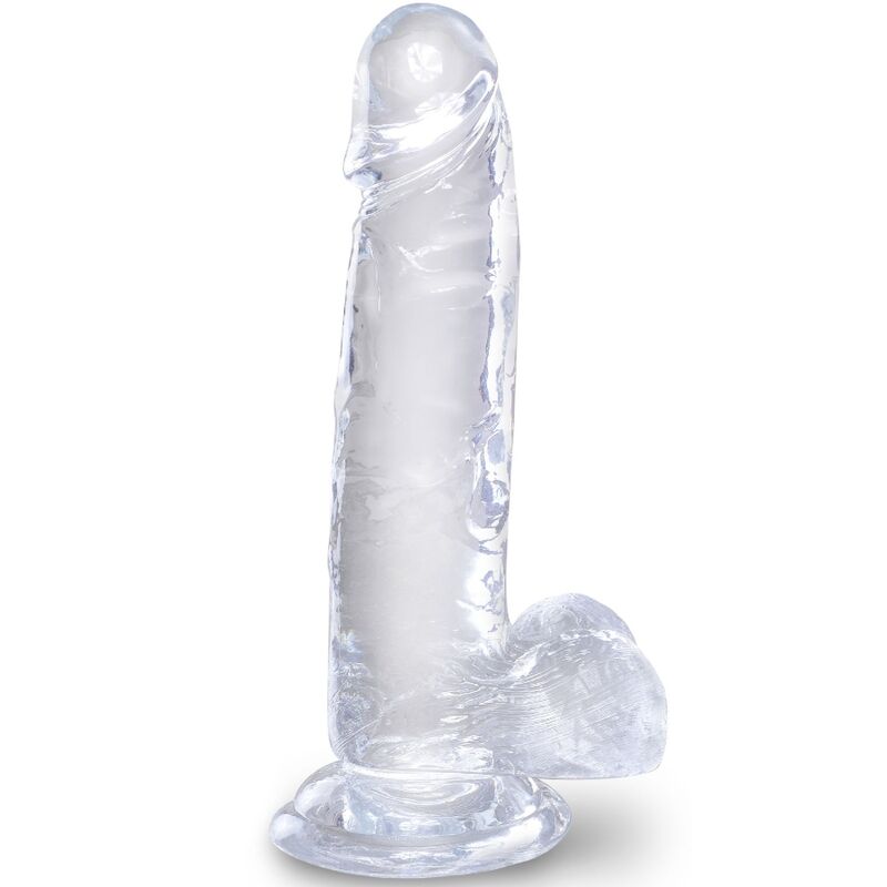KING COCK - CLEAR PENE REALÍSTICO CON TESTÍCULOS 15.2 CM TRANSPARENTE