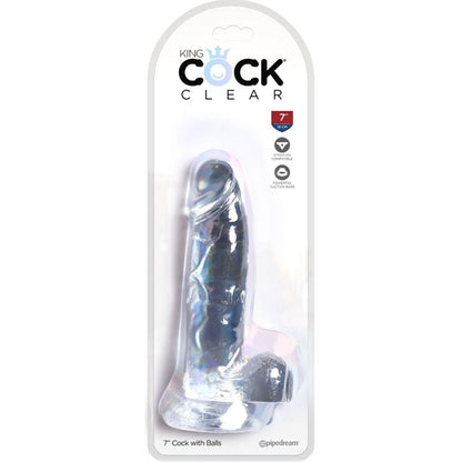 KING COCK - CLEAR PENE REALÍSTICO CON TESTÍCULOS 15.2 CM TRANSPARENTE