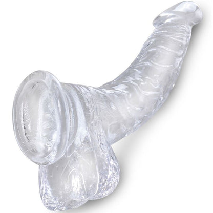 KING COCK - CLEAR PENE REALÍSTICO CURVADO CON TESTÍCULOS 16.5 CM TRANSPARENTE