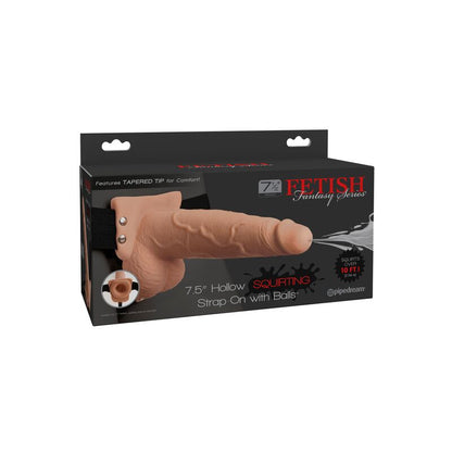 FETISH FANTASY SERIES - ARNÉS AJUSTABLE PENE REALÍSTICO CON TESTÍCULOS SQUIRTING 19 CM