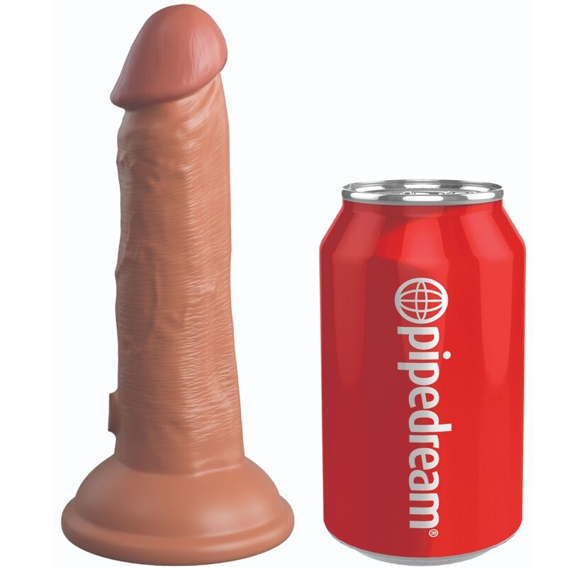 KING COCK - ÉLITE DILDO REALÍSTICO VIBRADOR & SILICONA 15.2 CM CARAMELO