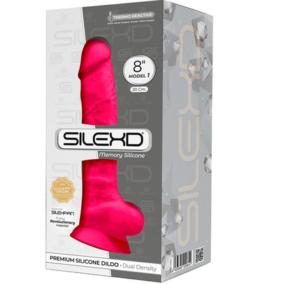 SILEXD - MODELO 1 PENE REALÍSTICO SILICONA PREMIUM SILEXPAN FUCSIA 20 CM