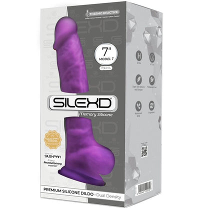 SILEXD - MODELO 1 PENE REALÍSTICO SILICONA PREMIUM SILEXPAN VIOLETA 17.5 CM