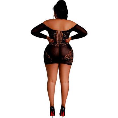 MOONLIGHT - MODELO 7 VESTIDO MANGA LARGA NEGRO TALLA ÚNICA / PLUS SIZE