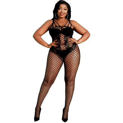 MOONLIGHT - MODELO 4 BODYSTOCKING NEGRO TALLA ÚNICA / PLUS SIZE