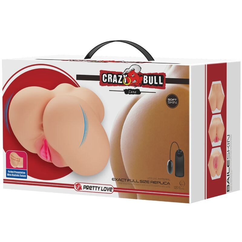 CRAZY BULL - VAGINA Y ANO REALÍSTICOS VIBRADOR LUNA