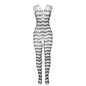 SUBBLIME - 951696 BODYSTOCKING CROTCHLESS DE REJILLA CON TIRAS EN HOMBROS NEGRO TALLA ÚNICA