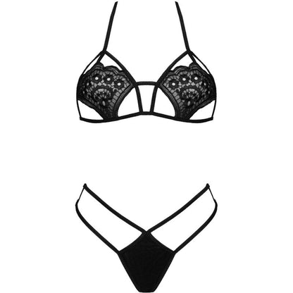 LIVCO CORSETTI FASHION - JIMENA LC 20216 SUJETADOR + TANGA NEGRO TALLA ÚNICA