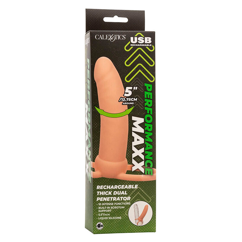CALEXOTICS - MAXX DOBLE PENETRADOR GRUESO 10 VIBRACIONES NATURAL