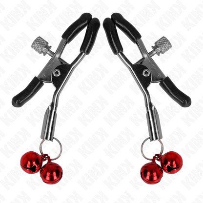 KINK - PINZAS PARA PEZONES CON DOBLE CAMPANILLA ROJO 6 CM