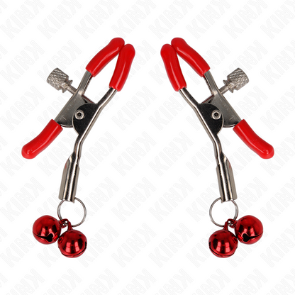 KINK - PINZAS PARA PEZONES ROJAS CON DOBLE CAMPANILLA ROJO 6 CM