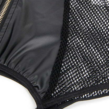 SUBBLIME - 954451 VESTIDO SEXY DE REJILLA CUERO NEGRO L/XL