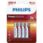 PHILIPS - POWER ALKALINE PILA AAA LR03 BLISTER*4