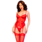 CHILIROSE - CR 4845 CORSET Y MEDIAS ROJO S