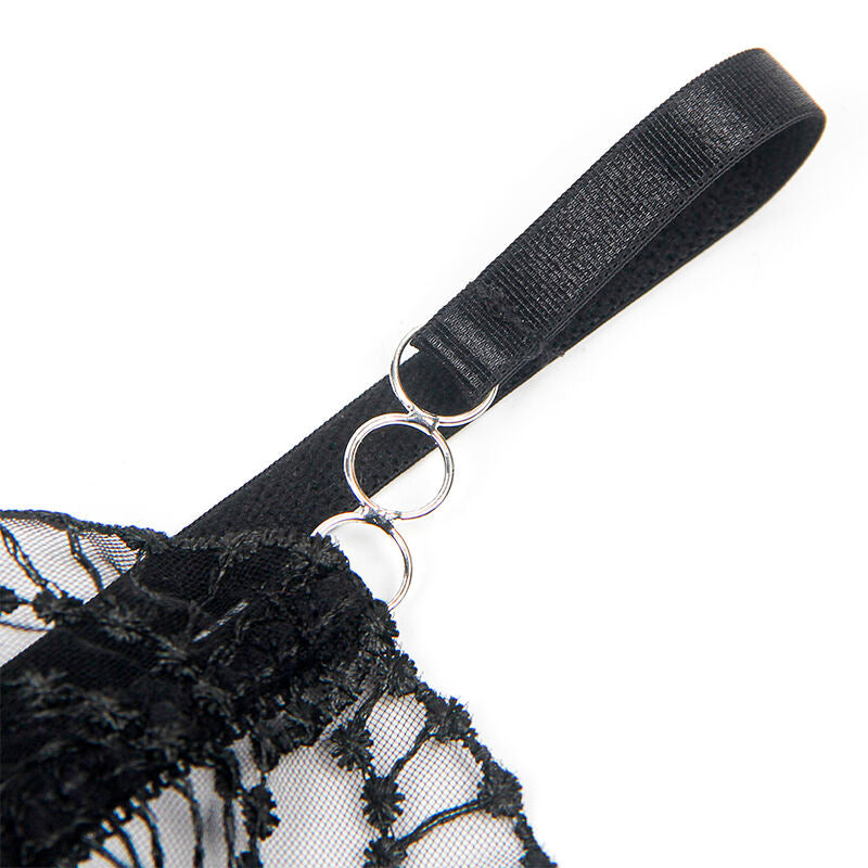 SUBBLIME - 955212 BODY TRANSPARENTE CON ENCAJE HUECO NEGRO S/M